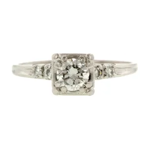 Vintage Engagement Ring, RBC 0.40ct