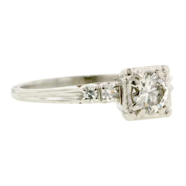 Vintage Engagement Ring, RBC 0.40ct