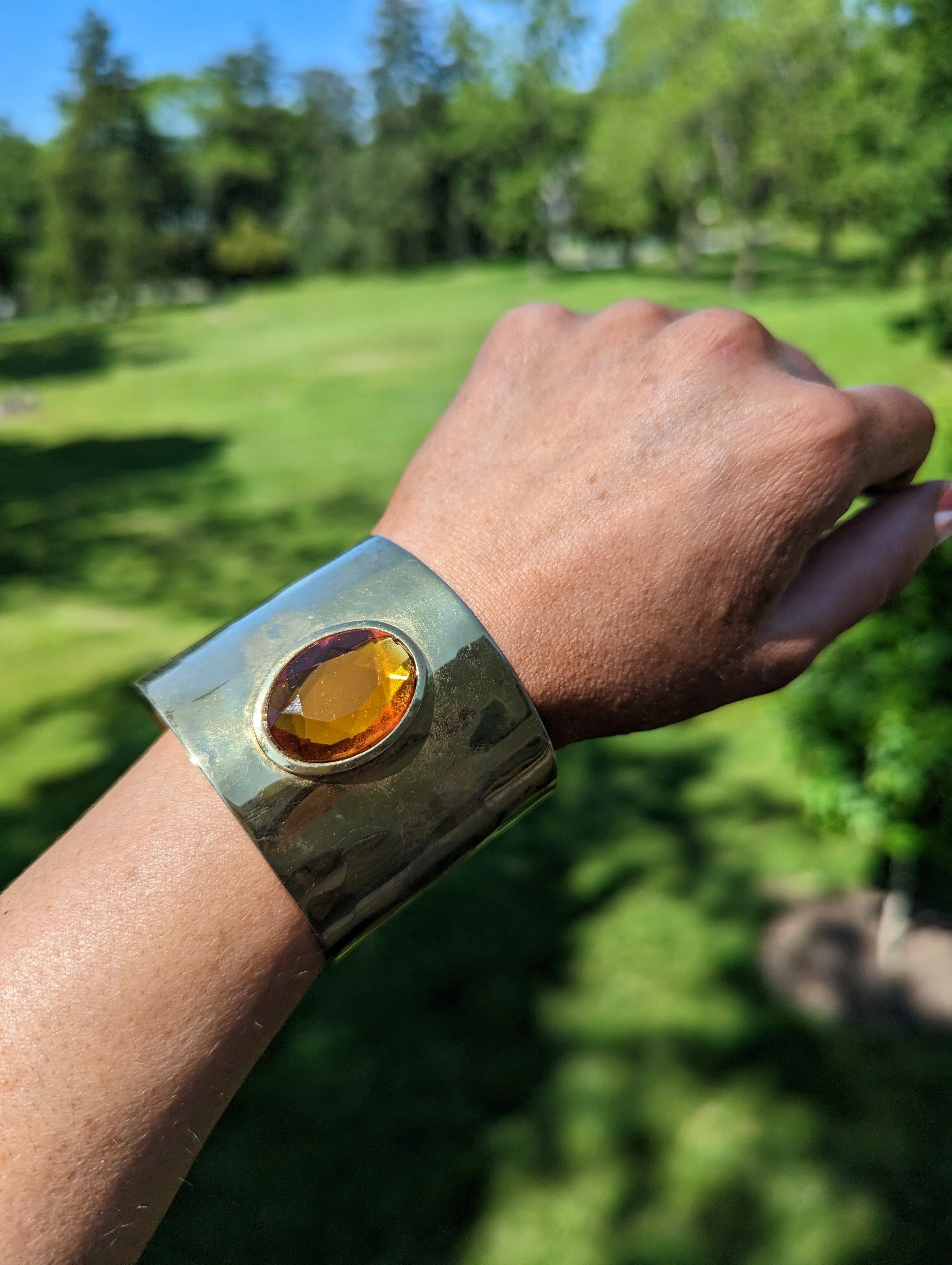Vintage - Orange and Gold Cuff