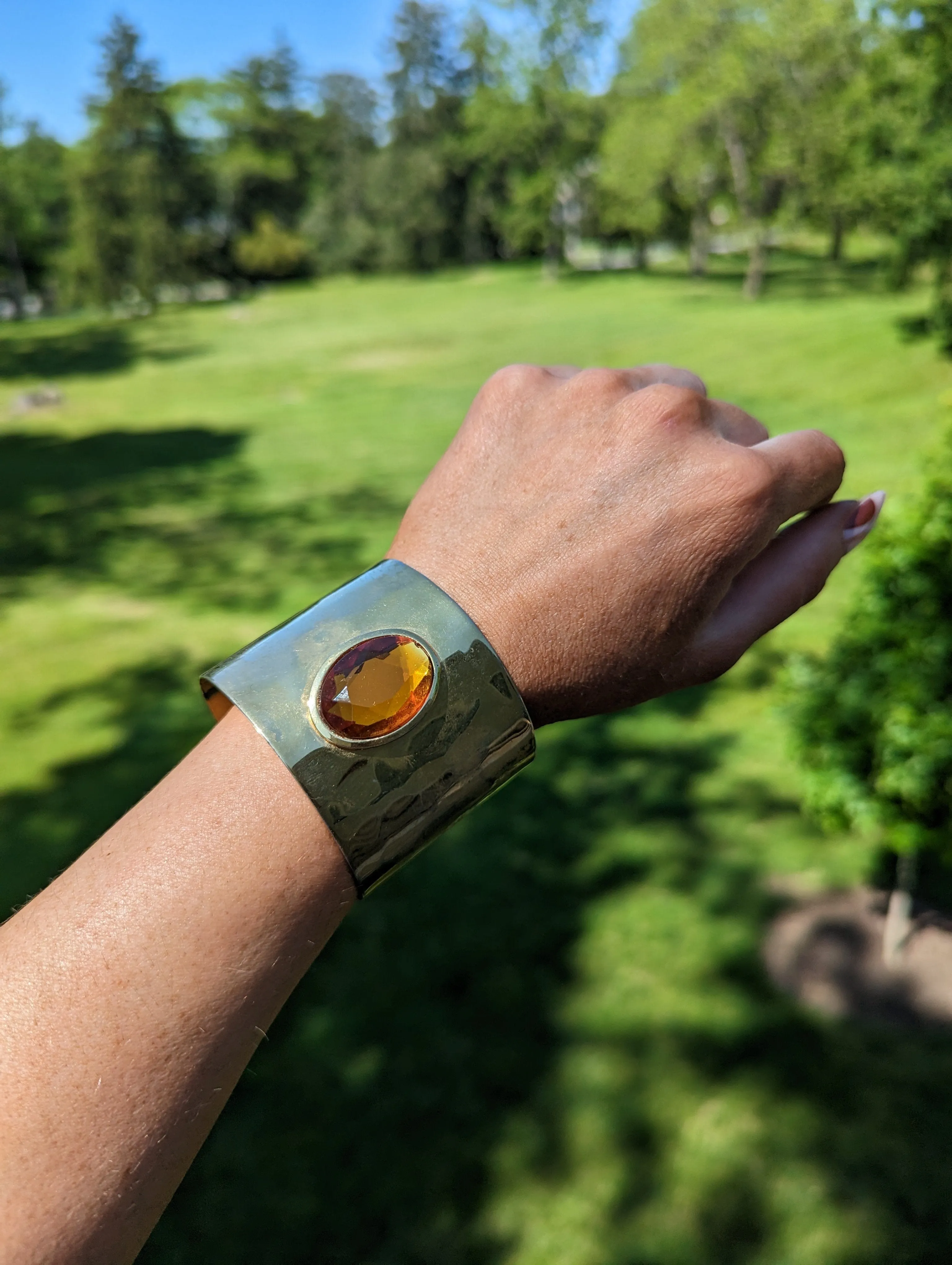 Vintage - Orange and Gold Cuff