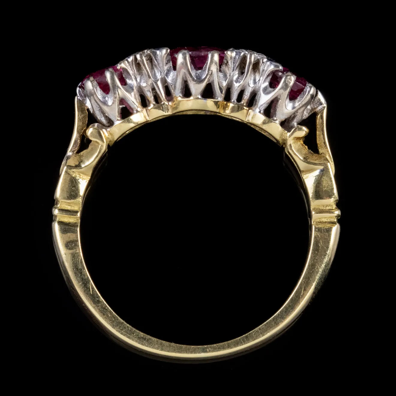 Vintage Ruby Diamond Ring 1.10Ct Ruby 18Ct Gold