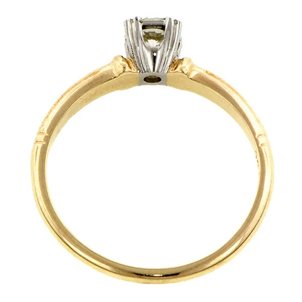 Vintage Solitaire Engagement Ring, RBC 0.30ct