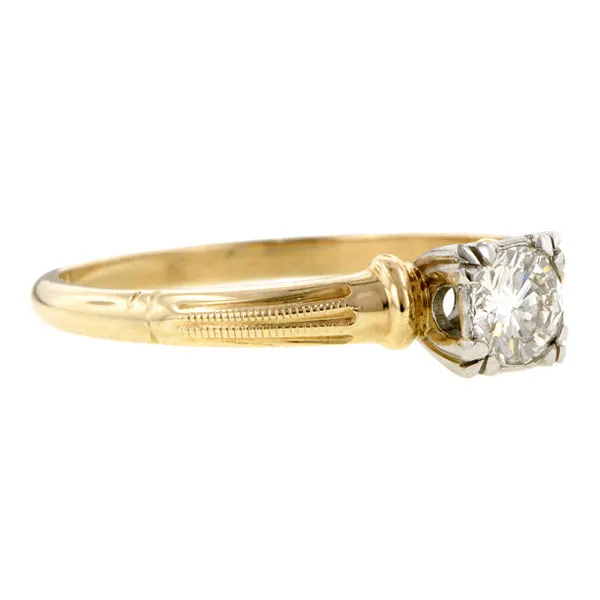 Vintage Solitaire Engagement Ring, RBC 0.30ct