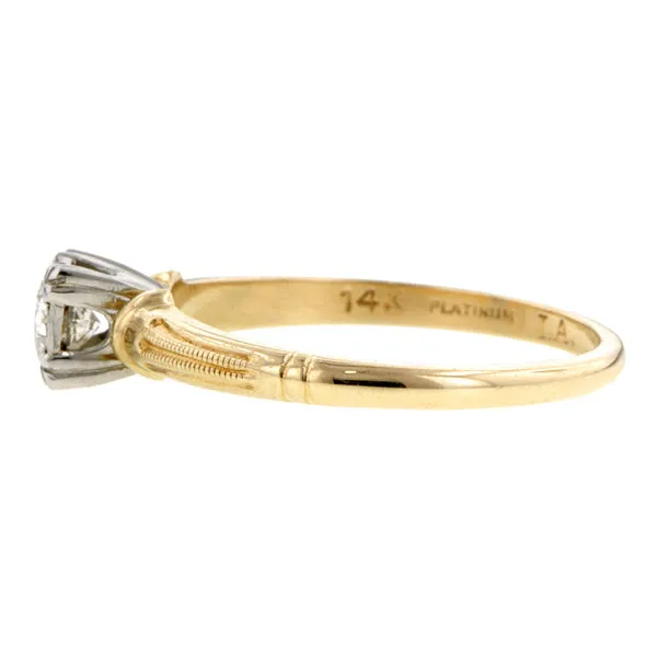 Vintage Solitaire Engagement Ring, RBC 0.30ct