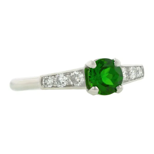 Vintage Tsavorite Garnet & Diamond Ring