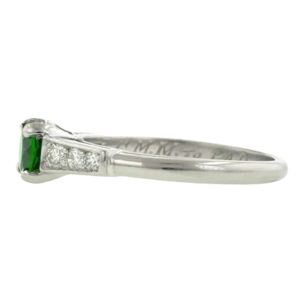 Vintage Tsavorite Garnet & Diamond Ring