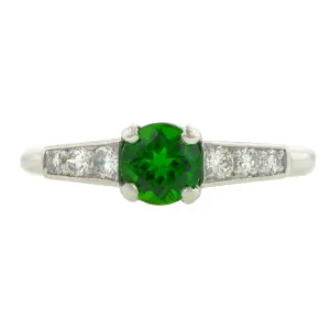 Vintage Tsavorite Garnet & Diamond Ring
