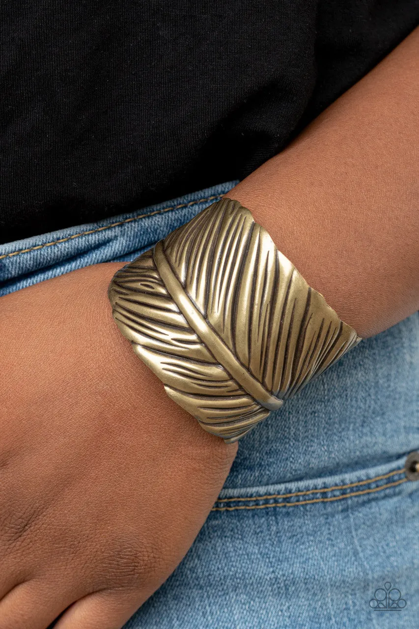 Where There's a QUILL, There's a Way Brass Paparazzi Bracelet