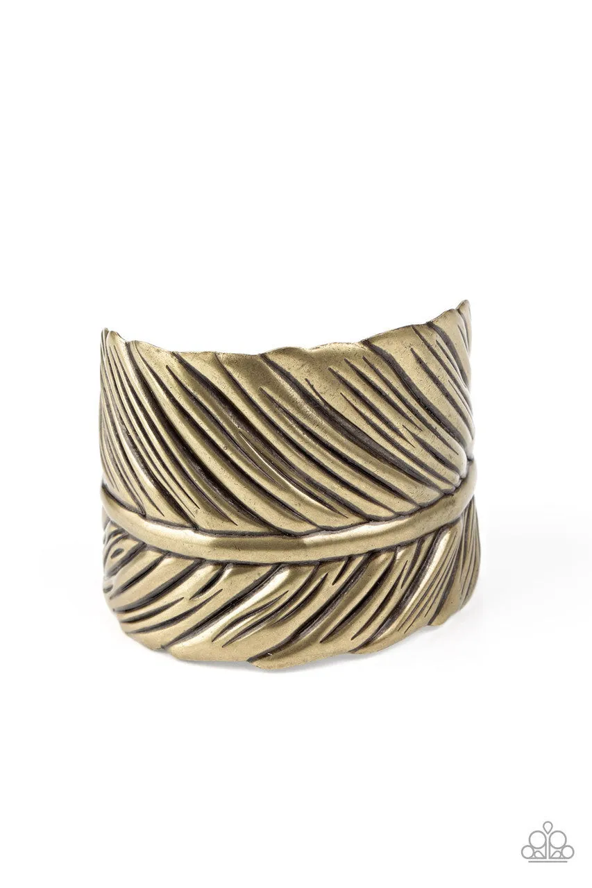 Where There's a QUILL, There's a Way Brass Paparazzi Bracelet