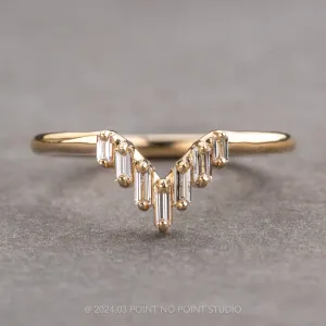 White Baguette Diamond Wedding Band, Juniper Setting, 14K Yellow Gold