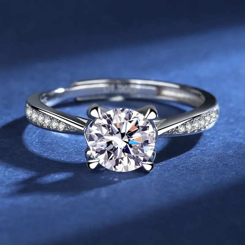 White Gold Couple Moissanite Ring
