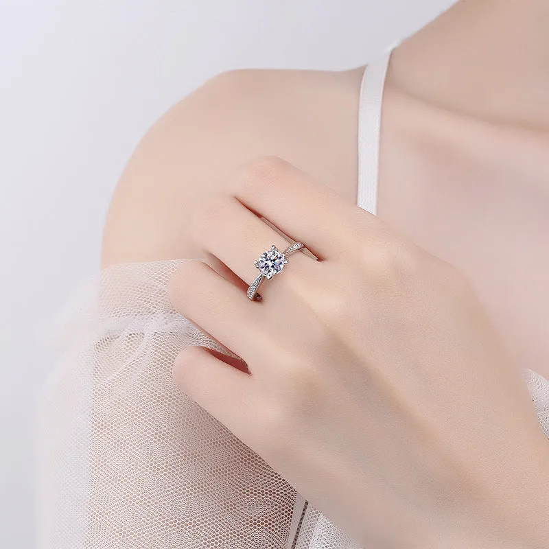 White Gold Couple Moissanite Ring