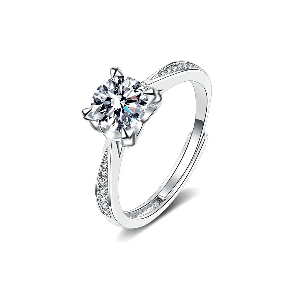 White Gold Couple Moissanite Ring