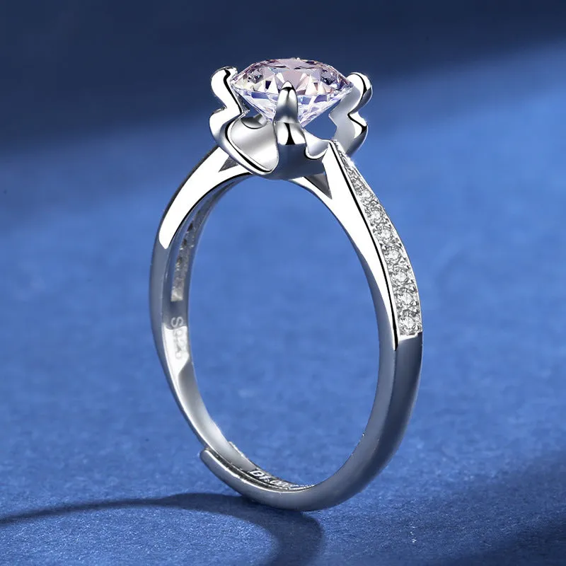 White Gold Couple Moissanite Ring