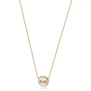 White Shell Button Necklace
