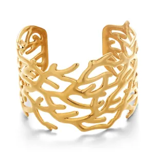 Wide Gold Cuff Bracelets for Women Boho Vintage Statement Starfish Open Bangle Bracelet Irregular Summer Beach Shell Sea Coral Bracelets