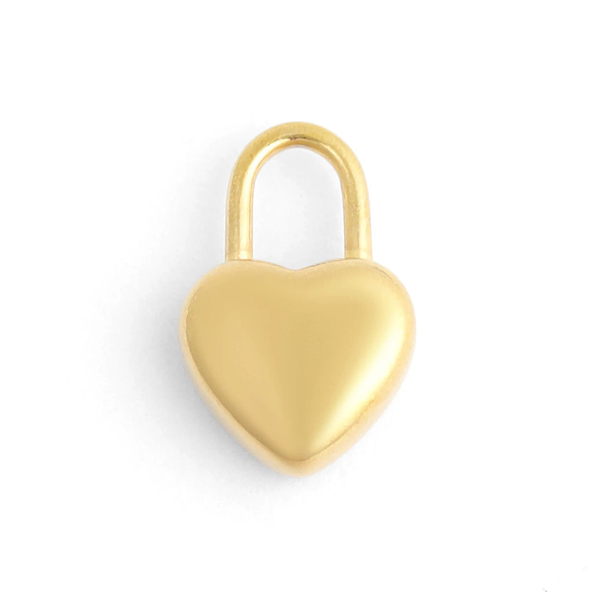 WJW - 18K Gold PVD Stainless Steel Heart Padlock Charm