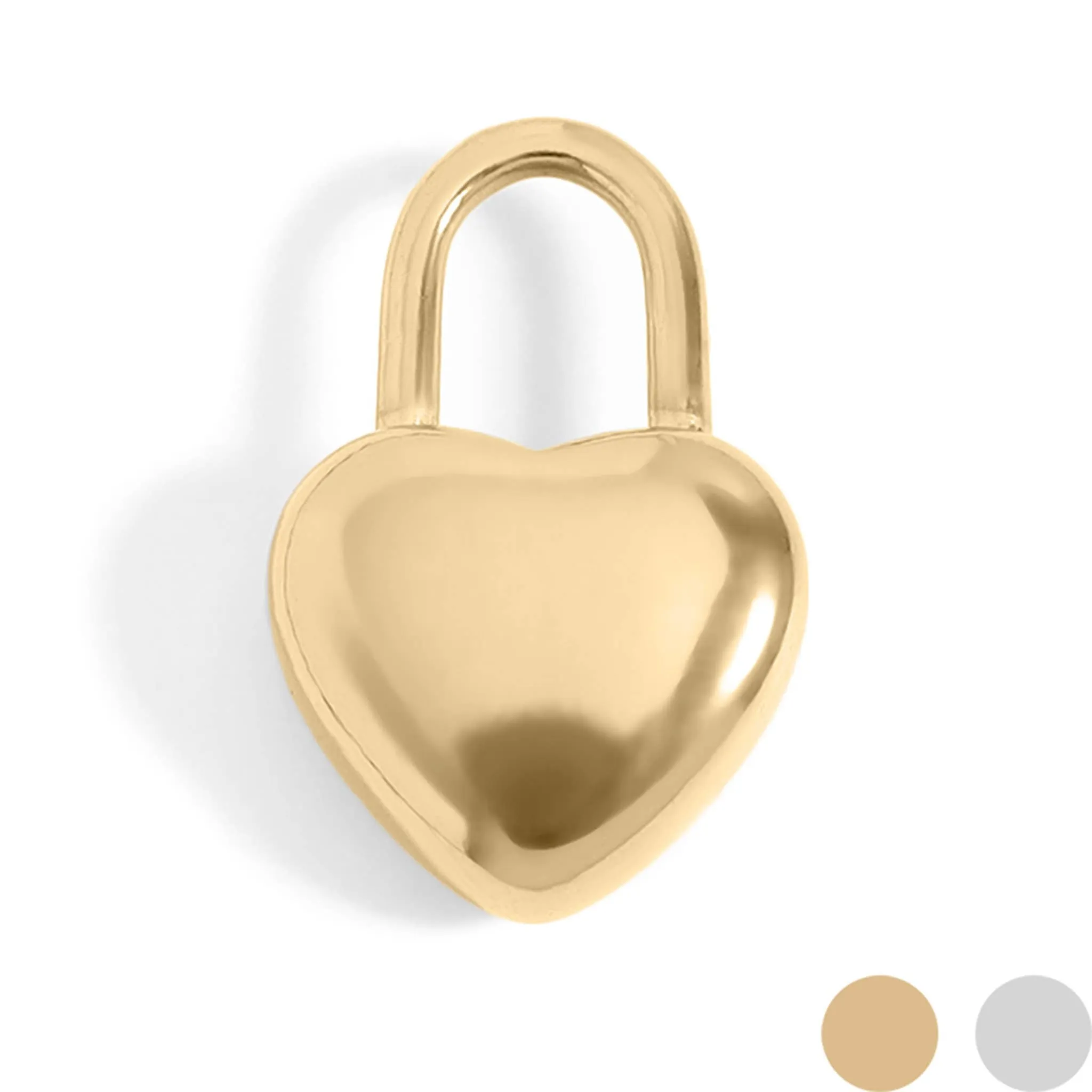 WJW - 18K Gold PVD Stainless Steel Heart Padlock Charm