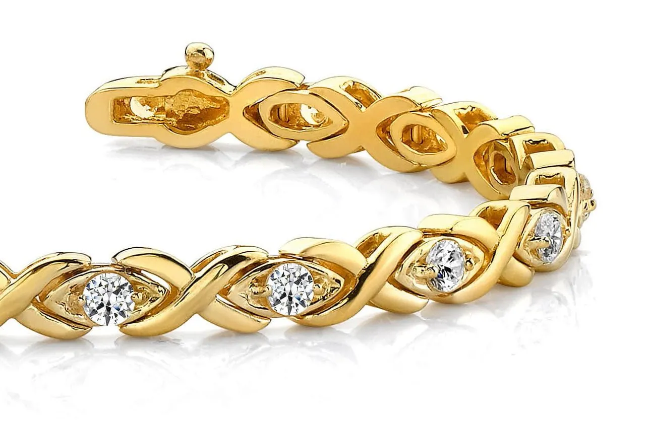 X Link Diamond Bracelet with 1.79 ct.(finished) 3.0mm
