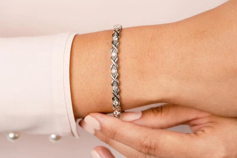 X Link Diamond Bracelet with 1.79 ct.(finished) 3.0mm