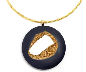 XLarge 18K Gold Round Window Druzy Necklace