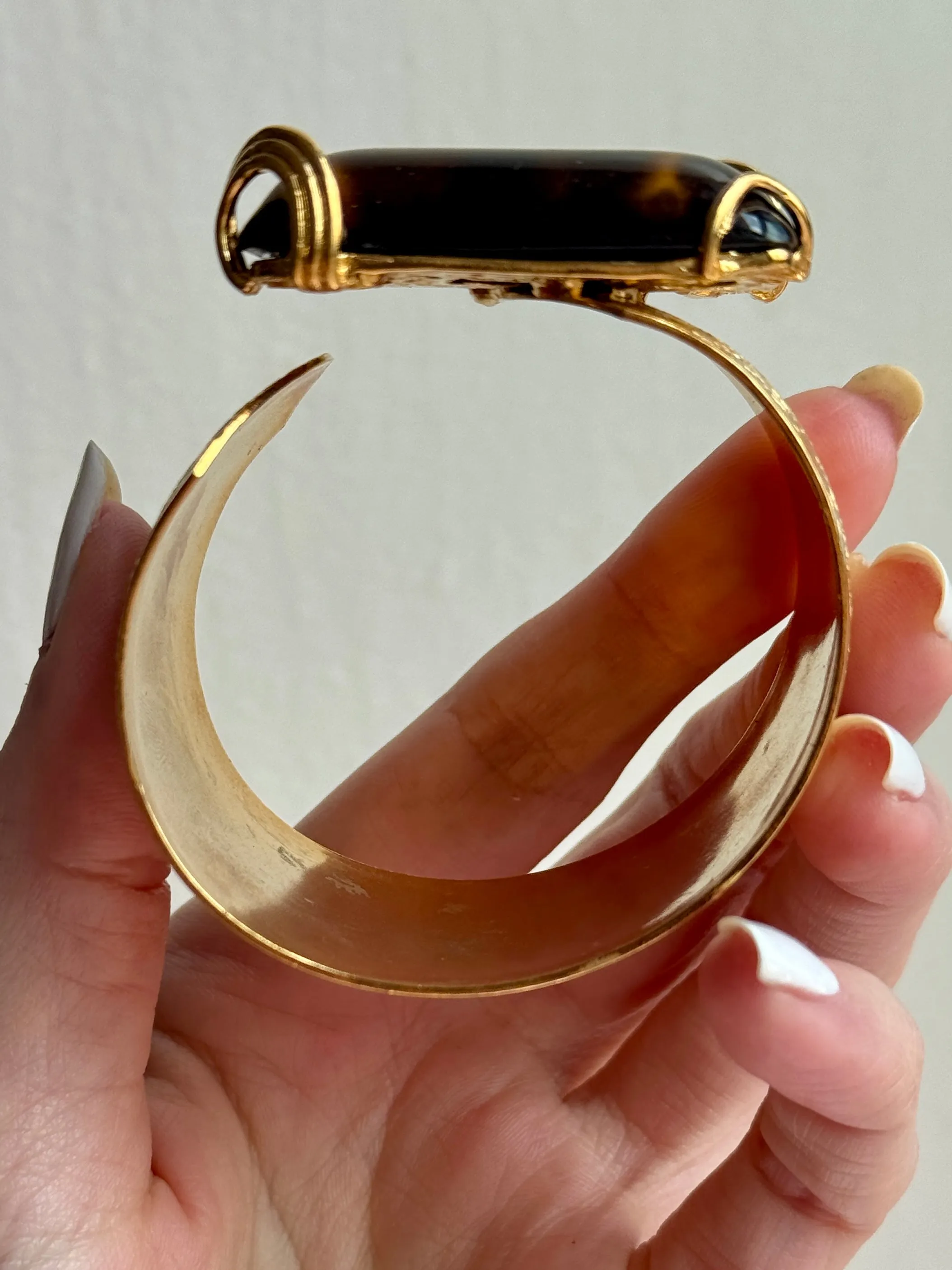 XS Tortoise and Gold Cuff Bracelet