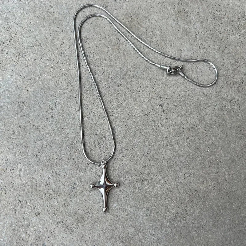 Y2K Star Pendant Frosted Beads Necklace For Women Korean Fashion Whole Titanium Steel Snake Chain Necklaces Jewelry Accessories