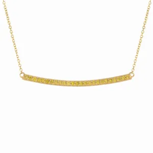 YELLOW DIAMOND BAR NECKLACE 14K GOLD (0.25 CTW)