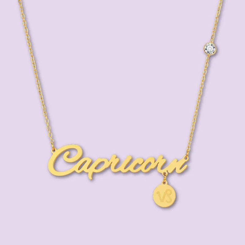 Zodiac Name Necklaces