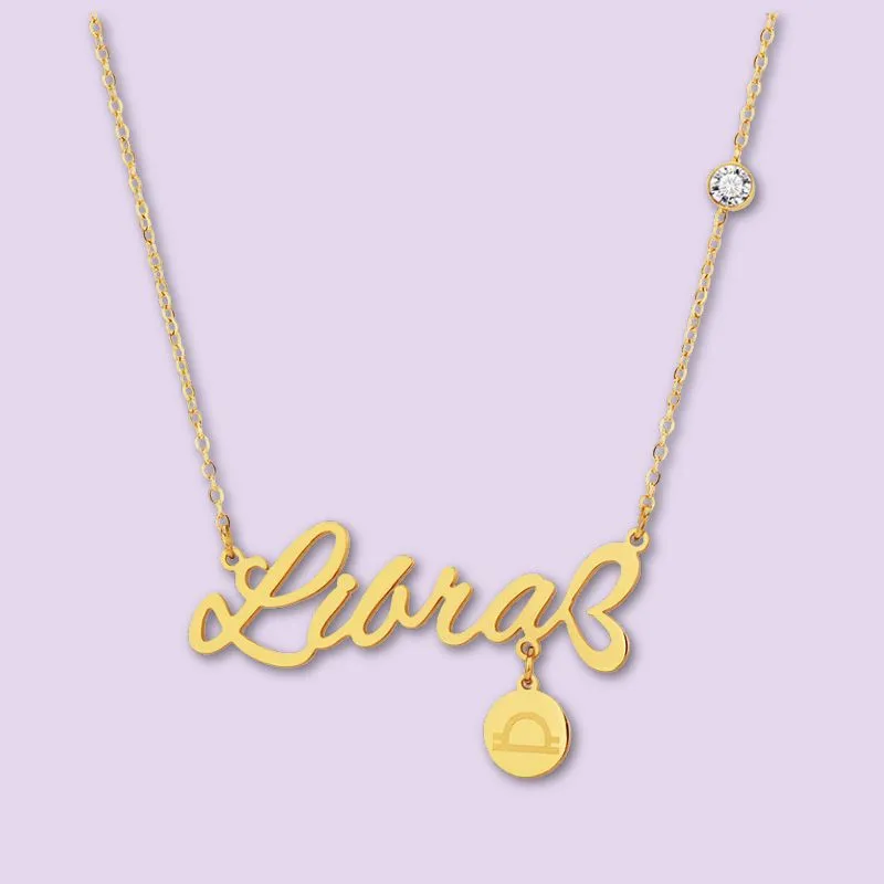 Zodiac Name Necklaces