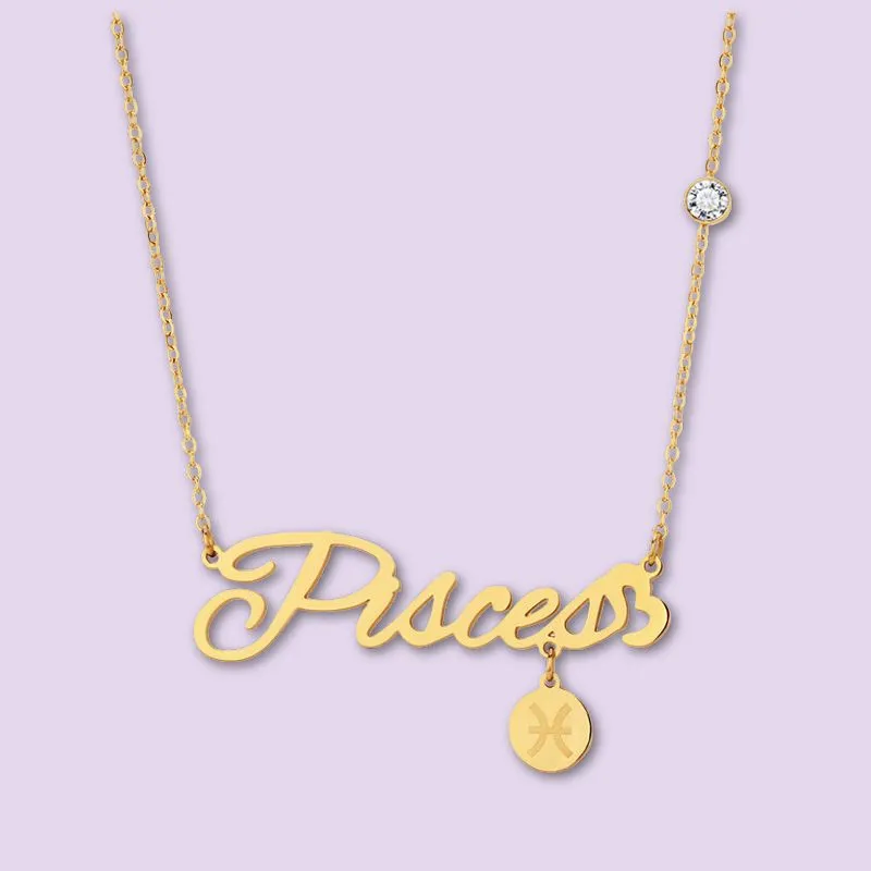 Zodiac Name Necklaces