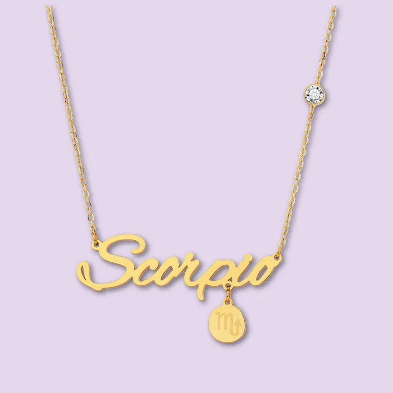 Zodiac Name Necklaces