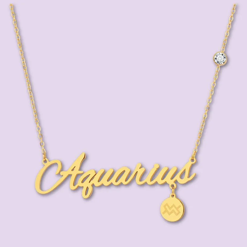 Zodiac Name Necklaces