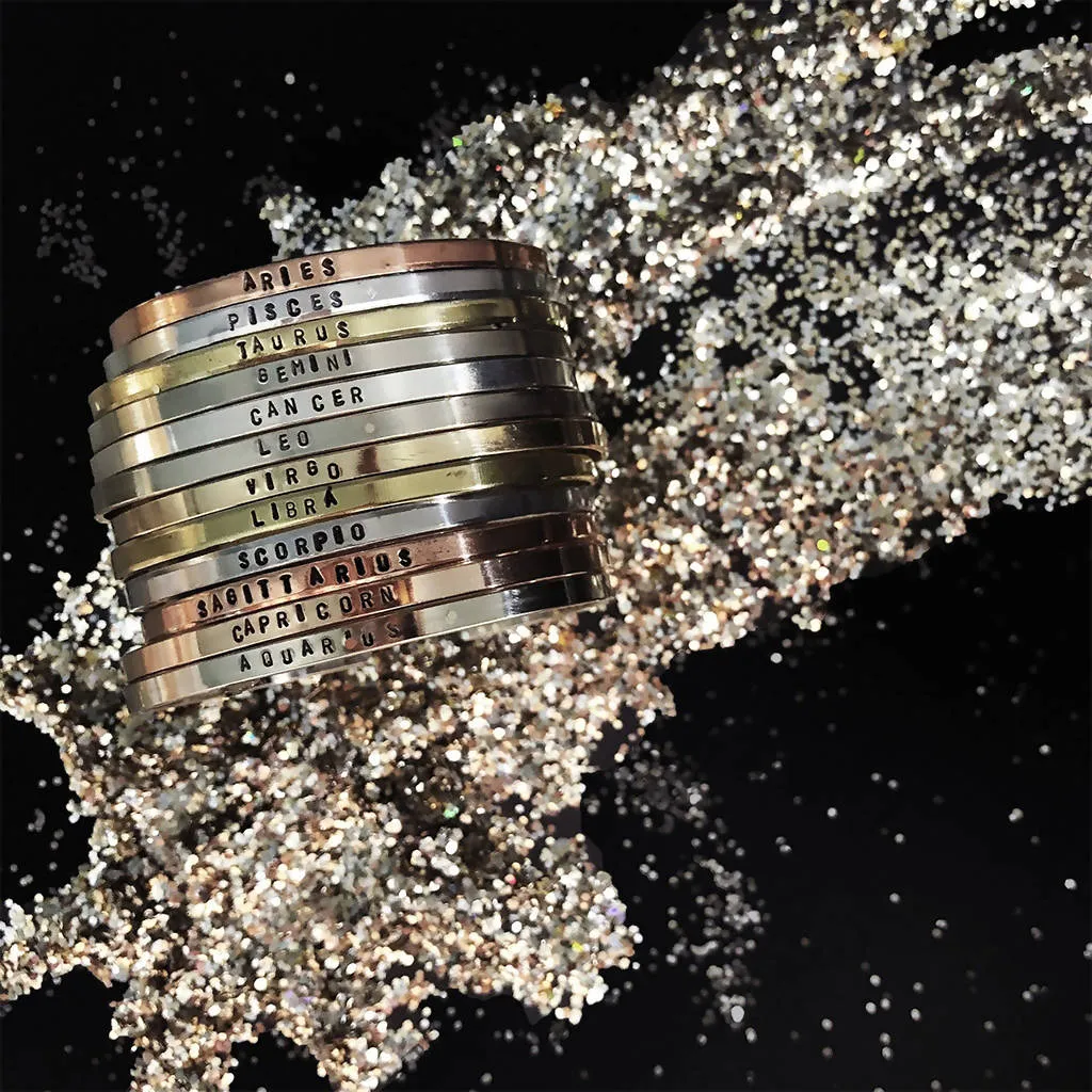 Zodiac Sign Cuff Bracelets - 14K Gold Filled